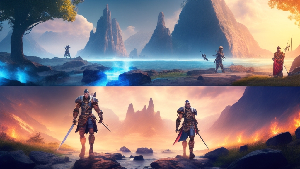 Epikus fantasy RPG jelenet karakterfejlődéssel gyenge kezdő karaktertől hatalmas végjáték harcosig varázslatos képességekkel